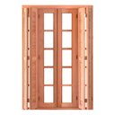 Ver imagem 2 de Porta Balcão Pantográfica Quadriculada com Veneziana Reto de Eucalipto Bat.14 Cm Esel - 216ax120l