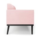 Ver mais imagens de Conjunto 2 Poltronas e 1 Namoradeira Decorativa Isabella Pés Fixo em Madeira Preto Suede Rosa Bebê G