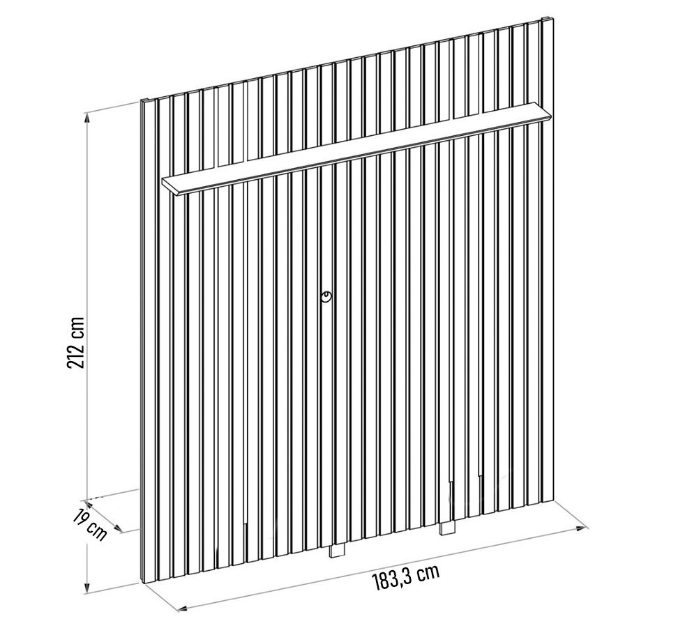 Painel para Tv 65 Polegadas Ripado 183x212cm Pratisk D04 Freijó - Mpozenato - 4