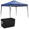 Tenda Gazebo x-Flex 3x3 M Mor Azul + Caixa Térmica 45,4 L 48 Qt Preto com Alça - 1