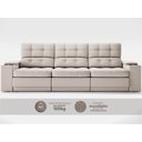 Ver imagem 5 de Sofá com Porta Copos e Carregador USB Eureka 2,30m Assento Retrátil e Reclinável Velosuede