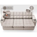 Ver imagem 6 de Sofá com Porta Copos e Carregador USB Eureka 2,30m Assento Retrátil e Reclinável Velosuede