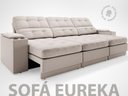 Ver imagem 3 de Sofá com Porta Copos e Carregador USB Eureka 2,30m Assento Retrátil e Reclinável Velosuede