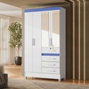 Ver imagem 3 de Guarda Roupa Infantil Ambiente Sobral 4 Portas Branco Flex com Espelho - Moval