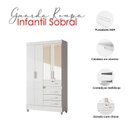 Ver imagem 7 de Guarda Roupa Infantil Ambiente Sobral 4 Portas Branco Flex com Espelho - Moval
