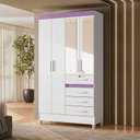 Ver imagem 4 de Guarda Roupa Infantil Ambiente Sobral 4 Portas Branco Flex com Espelho - Moval