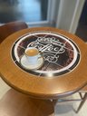 Ver imagem 3 de Cj Mesa Madeira Azulejo 60cm - Bistrô Fixa 98cm + 3 Banquetas 73 - Natural - Coffee