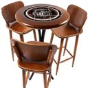 Ver imagem 1 de Cj Mesa Madeira Azulejo 60cm - Bistrô Fixa 98cm + 3 Banquetas 73 - Natural - Coffee