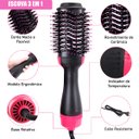 Ver imagem 3 de Escova Multifuncional Rosa 3 em 1 Seca Alisa e Modela Cabelos com Controle de Temperatura