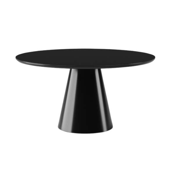 Mesa de Jantar Cone Redonda 140 Cm Laqueada Linn Design Decor Preto