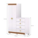 Ver imagem 2 de Cômoda Jerez Branco Camarim 2 Portas 4 Gavetas Organizador de Quarto