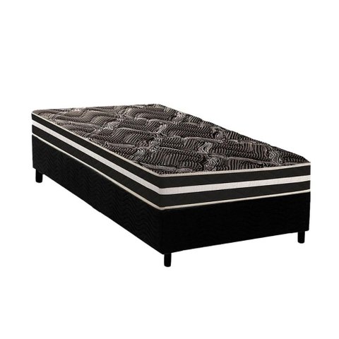 Conjunto Box Solteiro: Colchão Anatômico Paropas D28 / Master Ag80 Black Double Face 17 + Base Crc