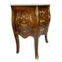 Ver imagem 2 de Cômoda Clássica Marchetada 3 Gavetas com Tampo em Mármore 75x65x40cm