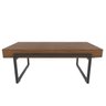 Mesa de Centro Decorativa Tampo Engrossado Castanho e Estrutura Aço Personality - 3