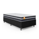 Ver imagem 5 de Cama Box Solteiro Colchão Molas 88x188x60cm Branco/Preto