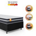 Ver imagem 2 de Cama Box Solteiro Colchão Molas 88x188x60cm Branco/Preto