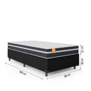 Ver imagem 4 de Cama Box Solteiro Colchão Molas 88x188x60cm Branco/Preto