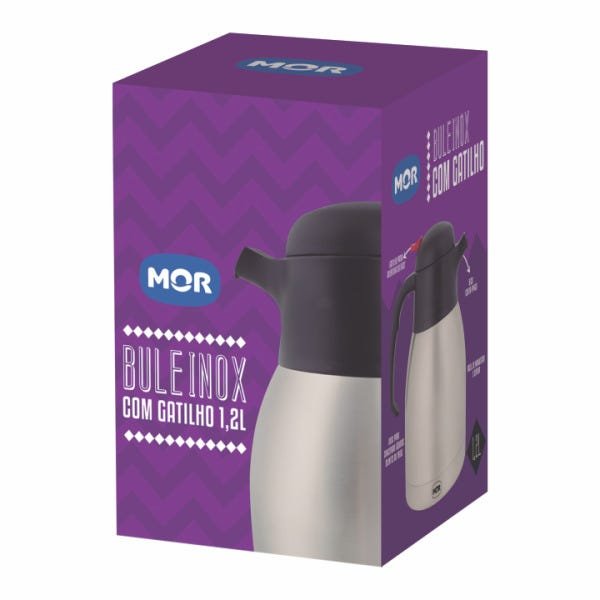 Bule Térmico Total Inox Com Gatilho 1,2 Litros Mor - 5