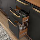 Ver mais imagens de Armário de Cozinha Completa 390cm Preto Grid Elara Kappesberg