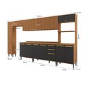 Ver imagem 1 de Armário de Cozinha Completa 390cm Preto Grid Elara Kappesberg