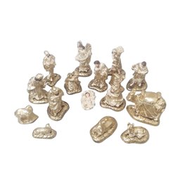 Presepio Natalino 16cm Grande Lindo 16 Peças Gesso Bege - 2