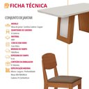 Ver imagem 6 de Mesa de Jantar Carolina 180cm Tampo MDF Vidro Canto Copo com 6 Cadeiras Copper