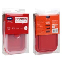 Pote Retrátil de Silicone 850ml Vermelho Mor - 11