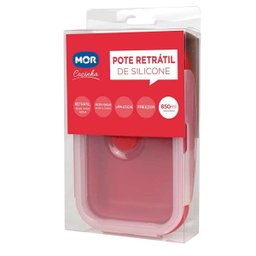 Pote Retrátil de Silicone 850ml Vermelho Mor - 12