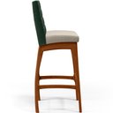 Ver imagem 7 de Kit 04 Banquetas Altas Cozinha Sala De Jantar Fixa Mila B04 Facto Verde Musgo Linho Cru - Lyam Decor