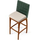Ver mais imagens de Kit 04 Banquetas Altas Cozinha Sala De Jantar Fixa Mila B04 Facto Verde Musgo Linho Cru - Lyam Decor