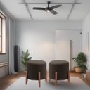 Ver imagem 2 de Kit 2 Puff Decorativo para Sala Redondo Luxo Dallas Corino:marrom