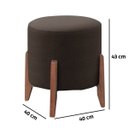 Ver imagem 3 de Kit 2 Puff Decorativo para Sala Redondo Luxo Dallas Corino:marrom