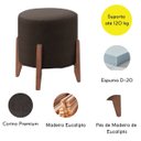 Ver imagem 4 de Kit 2 Puff Decorativo para Sala Redondo Luxo Dallas Corino:marrom