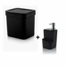 kit Lixeira Trium 4,7L e Porta Detergente 650ml preto Ou - 1