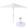 Ombrelone Milano 250 2,5m Garden Branco + Base Redonda Para Ombrelone Nautika - 1