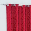 Ver imagem 2 de cortina sala jacquard tecido semi blackout vermelho 2,60x1,80