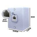 Ver imagem 3 de Kit 2 Caixa Sobrepor com Keystone Tomada Rj45 Cat5e Ilumi Cor:branco