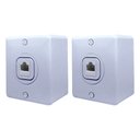 Ver imagem 1 de Kit 2 Caixa Sobrepor com Keystone Tomada Rj45 Cat5e Ilumi Cor:branco