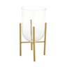 Vaso Medium Straight com Suporte Metal Transparente/Dourado 20cm - 1