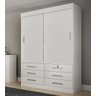 Guarda-Roupa 2 Portas com 6 Gavetas Sonare Gold - Branco - - 2