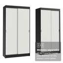 Ver imagem 6 de Conjunto 2 Guarda Roupas Casal Tokio 4 Portas Correr MDP Preto e Branco Madesa