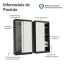 Ver imagem 7 de Conjunto 2 Guarda Roupas Casal Tokio 4 Portas Correr MDP Preto e Branco Madesa