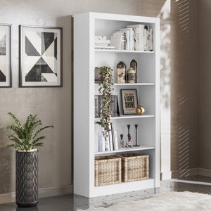Estante Livreiro Office Presence 4 Prateleiras Branco Bnn Decor
