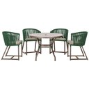 Ver imagem 1 de Mesa com 4 Cadeiras e Noronha Estofado 8 Trama Original Verde