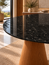 Ver imagem 3 de Mesa de Jantar Orgânica Prune Mármore São Gabriel 100x88cm Cone Freijó