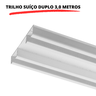 Trilho Alumínio Suíço Max Duplo Cortina Branco Deslizante 3m - 2