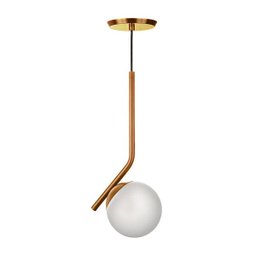 Pendente Angular Ball Cobre Vidro Branco - 2