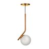 Pendente Angular Ball Cobre Vidro Branco - 2
