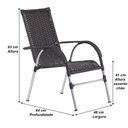 Ver imagem 7 de 4 Cadeiras Vênus Alumínio e Mesa com Tampo Tramado para Jardim Piscina e Área Trama Original