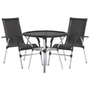Ver imagem 3 de 4 Cadeiras Vênus Alumínio e Mesa com Tampo Tramado para Jardim Piscina e Área Trama Original